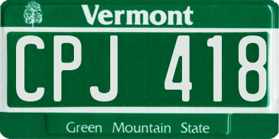 VT license plate CPJ418