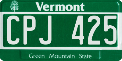 VT license plate CPJ425