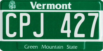 VT license plate CPJ427