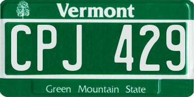 VT license plate CPJ429