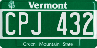 VT license plate CPJ432