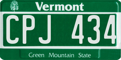 VT license plate CPJ434
