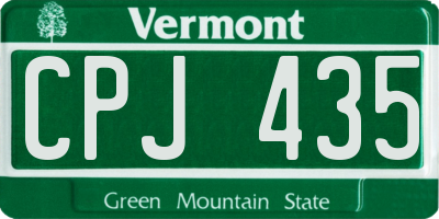 VT license plate CPJ435