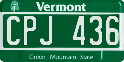 VT license plate CPJ436