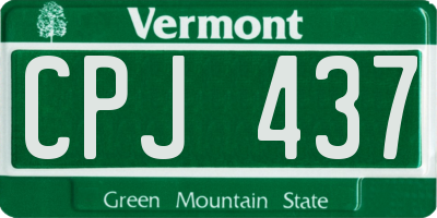 VT license plate CPJ437