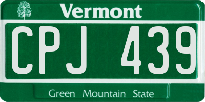 VT license plate CPJ439