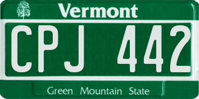 VT license plate CPJ442