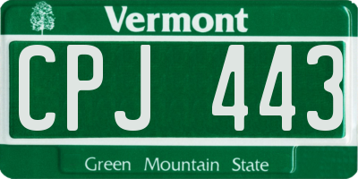 VT license plate CPJ443