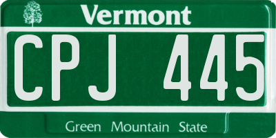 VT license plate CPJ445