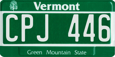 VT license plate CPJ446