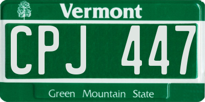 VT license plate CPJ447