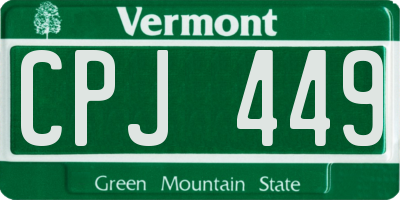 VT license plate CPJ449