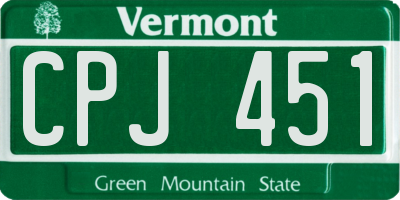 VT license plate CPJ451