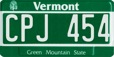 VT license plate CPJ454