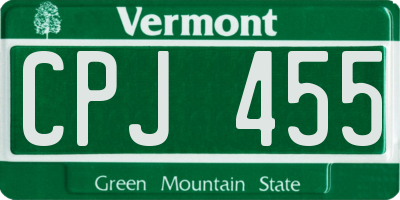 VT license plate CPJ455