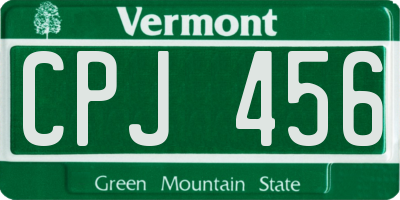 VT license plate CPJ456