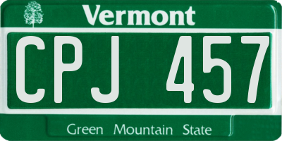 VT license plate CPJ457