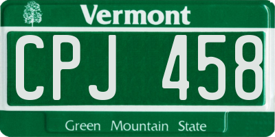 VT license plate CPJ458