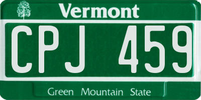 VT license plate CPJ459