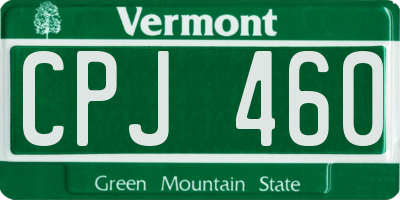 VT license plate CPJ460