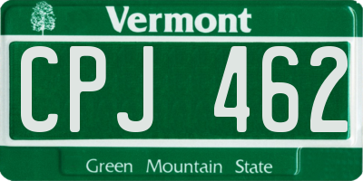 VT license plate CPJ462