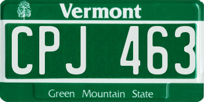 VT license plate CPJ463