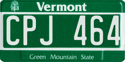 VT license plate CPJ464