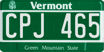 VT license plate CPJ465
