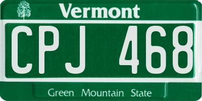 VT license plate CPJ468