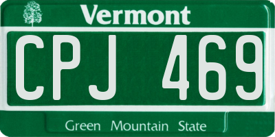 VT license plate CPJ469