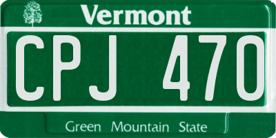 VT license plate CPJ470