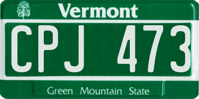 VT license plate CPJ473