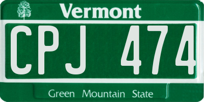 VT license plate CPJ474