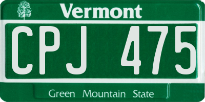 VT license plate CPJ475