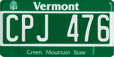 VT license plate CPJ476