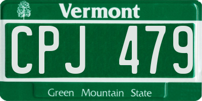 VT license plate CPJ479