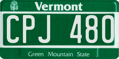 VT license plate CPJ480