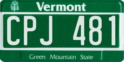 VT license plate CPJ481