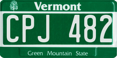 VT license plate CPJ482