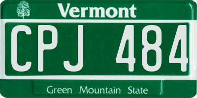 VT license plate CPJ484
