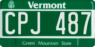 VT license plate CPJ487