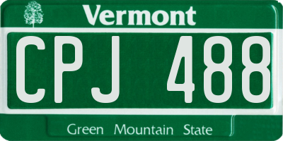 VT license plate CPJ488