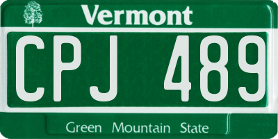 VT license plate CPJ489