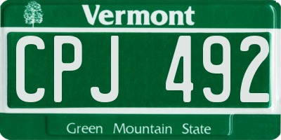 VT license plate CPJ492