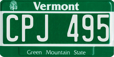 VT license plate CPJ495
