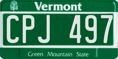 VT license plate CPJ497
