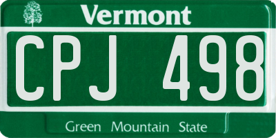 VT license plate CPJ498