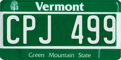 VT license plate CPJ499