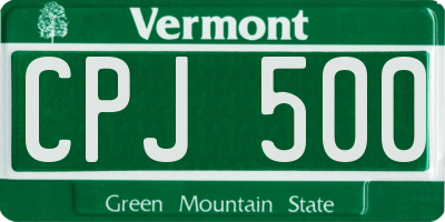 VT license plate CPJ500