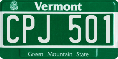 VT license plate CPJ501